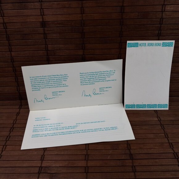 Hotel Bora Bora Tahiti French Polynesia Vintage Ephemera Lot Map Postcards - Picture 8 of 12